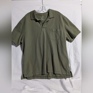 LL Bean Polo Shirt Men's XLarge Reg Tradition Fit Green Short Sleeve 100% Cotton